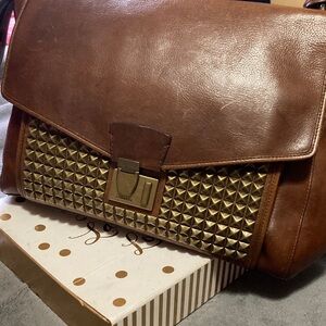 Coach Men,Women Leather Briefcase,Shoulder Bag Brown